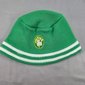 Mitchell &‎ Ness Celtics Bucket Hat Knit Green White Striped Cotton Knucket Hat
